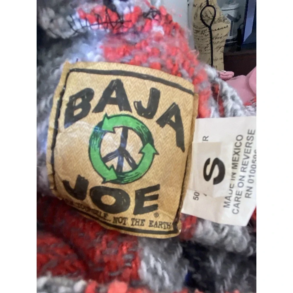 Baja Joe Unisex Mexican Cotton Blend Red‎ Black Beach Hoodie Size Small